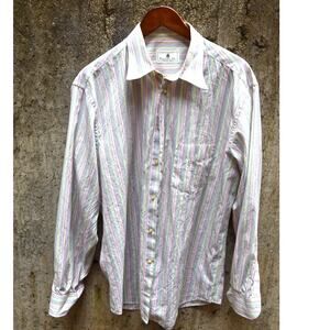 Carroll & Co. Men’s Multicolor Stripe Long Sleeve Button-Up Shirt Size 15
